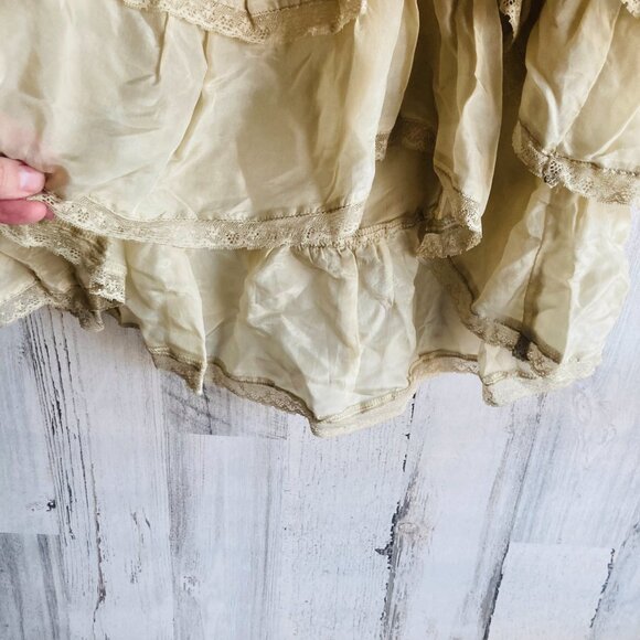 NWT $148 Free People Calliope Ruffle Midi Skirt M Hi Lo Lt Green Sage Boho - Picture 7 of 16